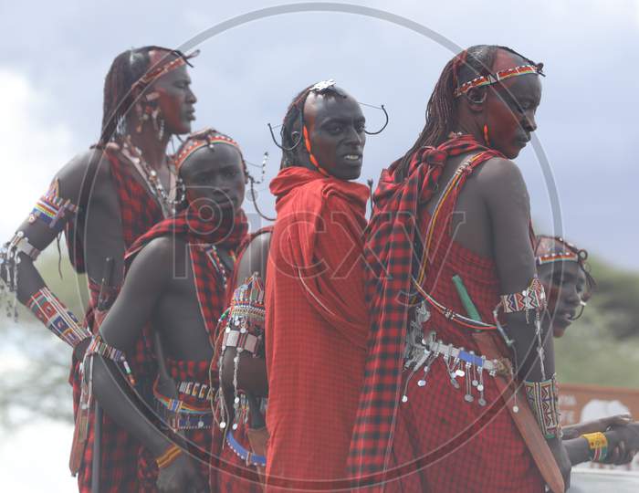 A Tribal group of men of Kenya