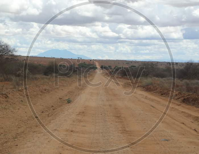 A dirt road in Kenya