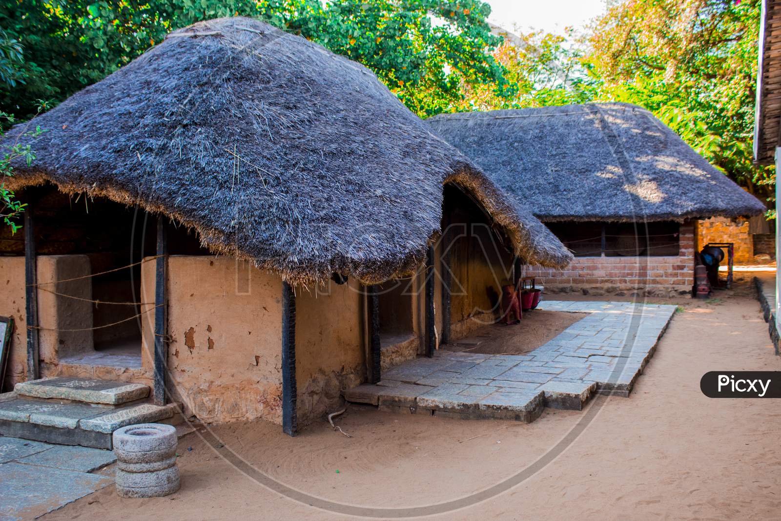 Thatched Huts in Indian Rural Villages