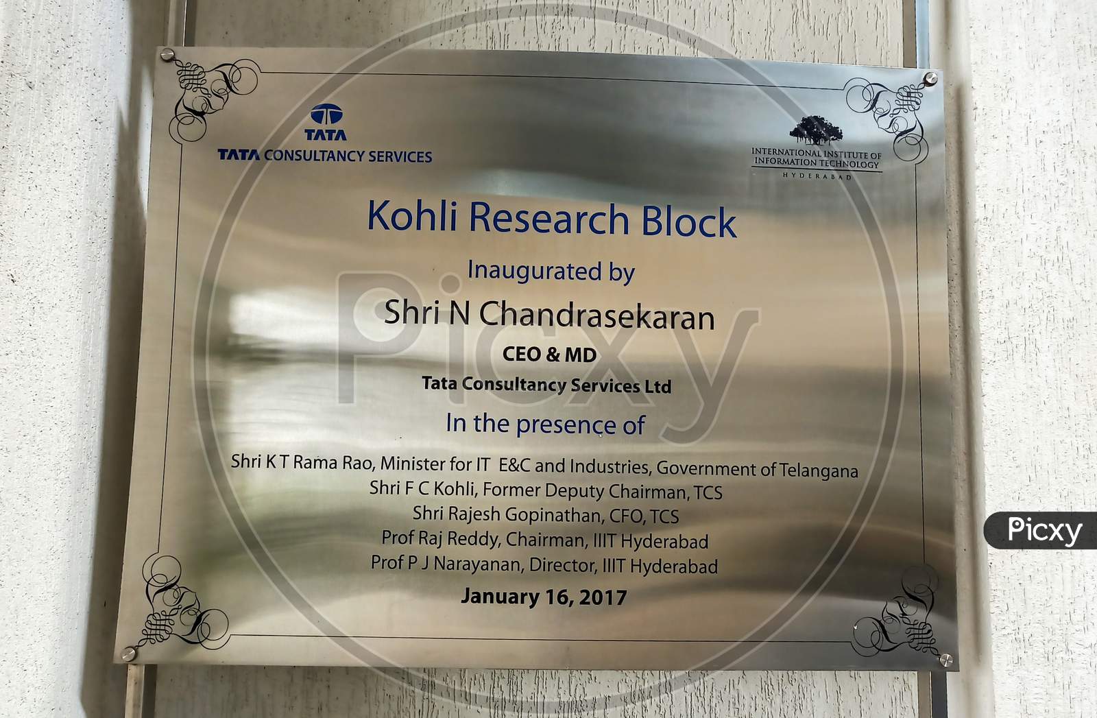 Kohli Research Block Inagurated by Shri N Chandrasekaran CEO &  MD Tata Consultancy Services Ltd
