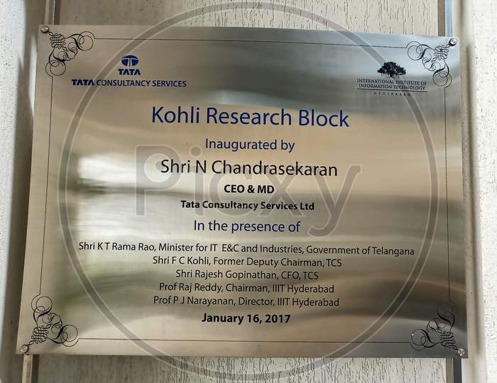 Kohli Research Block Inagurated by Shri N Chandrasekaran CEO &  MD Tata Consultancy Services Ltd