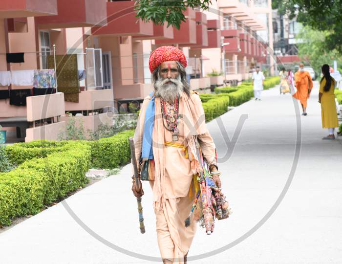 Indian Hindu Sadhu Or baba Beggars in Rishikesh