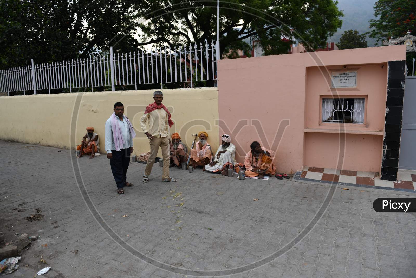 Hindu Sadhu or  Beggars  at Rishikesh Temple