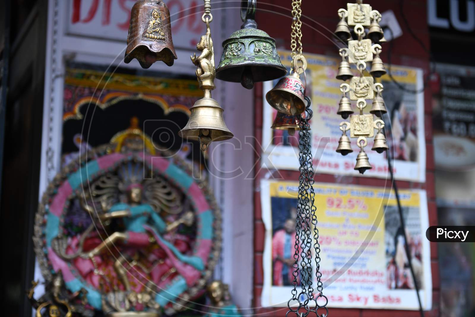 Brass And Copper Items At a Shop In Rishikesh