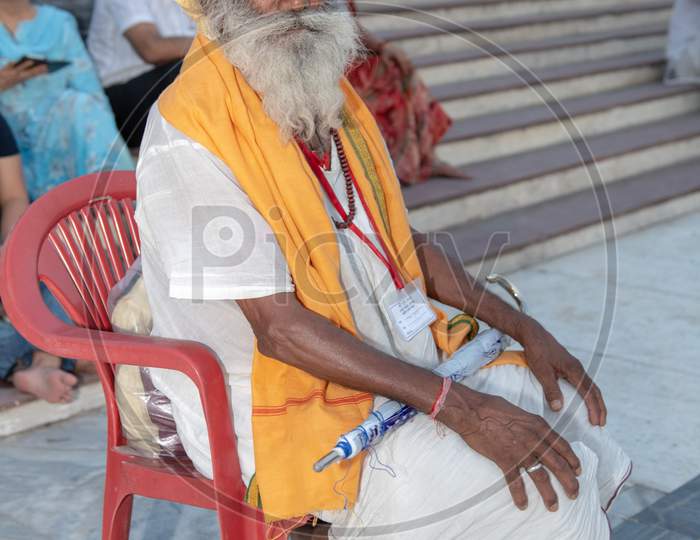 Indian Hindu Baba Or Sadhu In Rishikesh