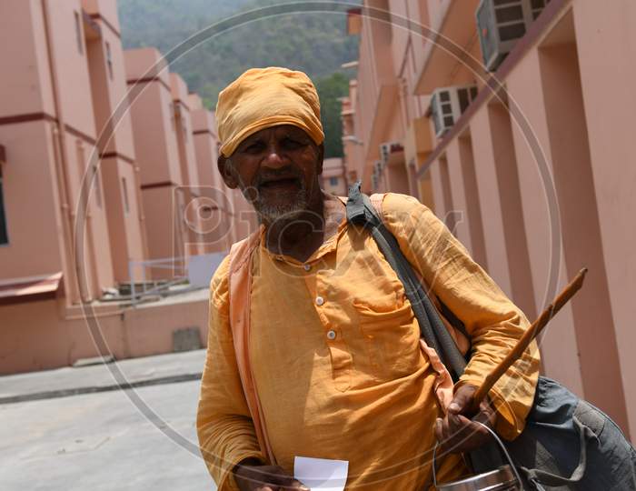 Indian Baba Or Sadhu Beggars In Rishikesh