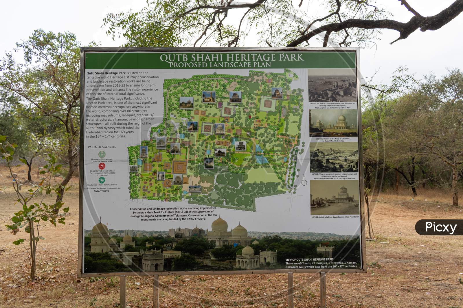 Information board of Qutb Shahi heritage park Hyderabad