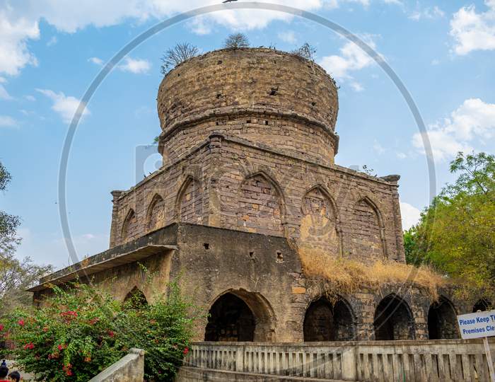 Tomb of Mirza Nizamuddin Ahmed at Qutb shahi heritage park hyderabad