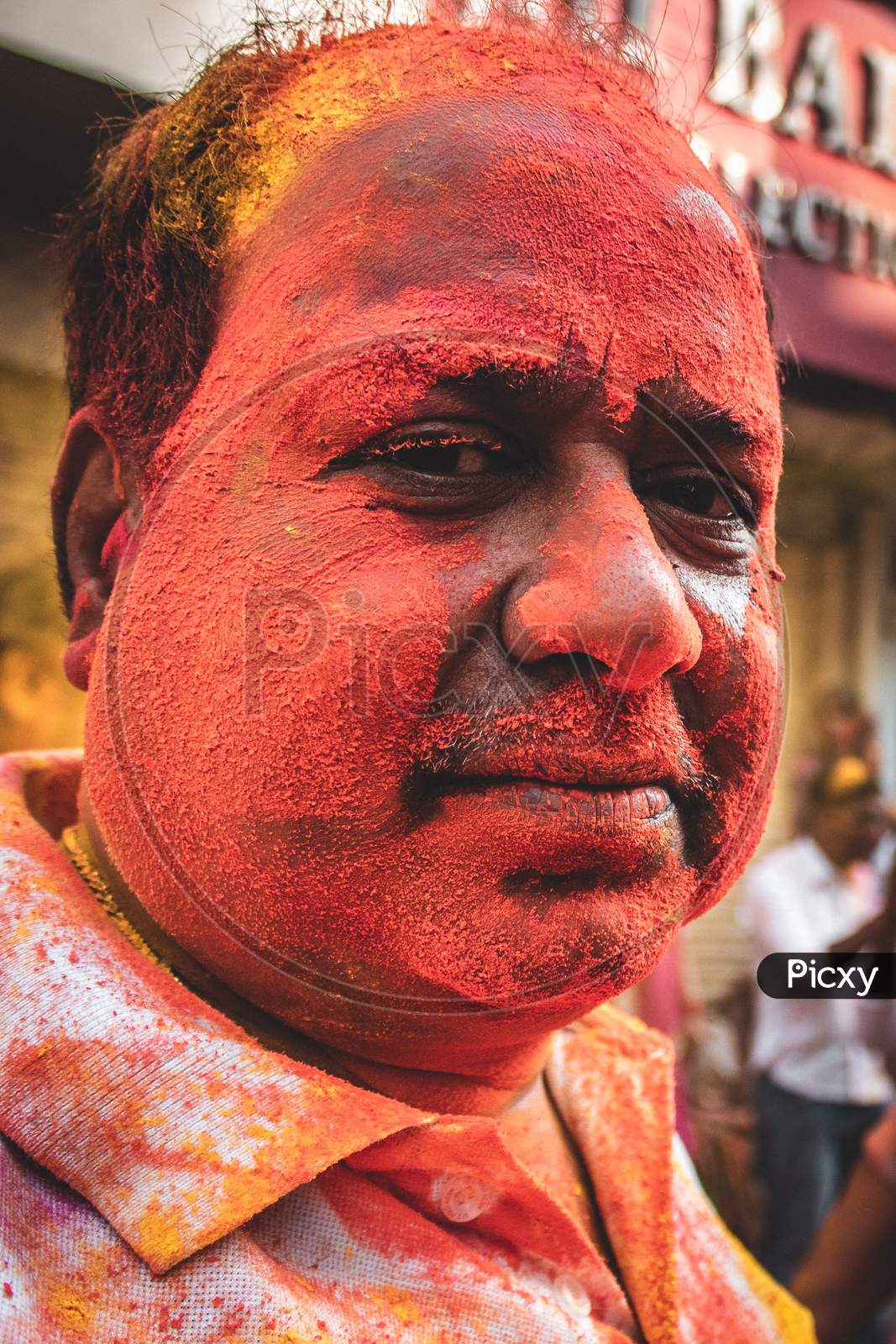 A person playing holi