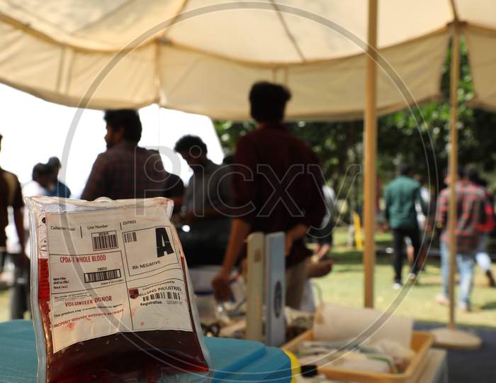 Blood Unit At a Blood Donation Camp