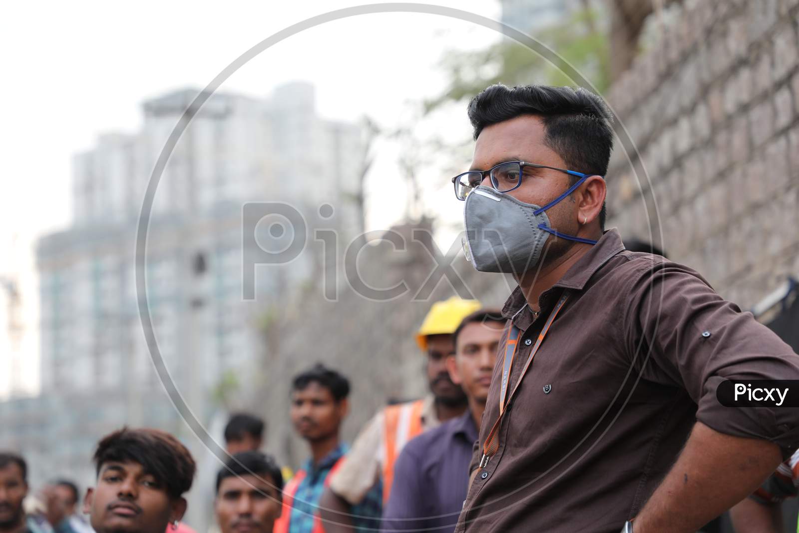 An IT Employee Wearing N95  Mask Amidst Of Corona Virus Out break or COVID 19  in India