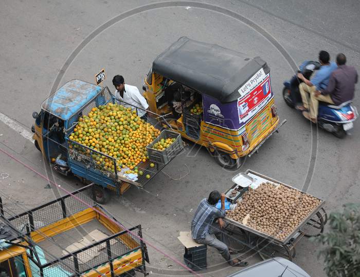 Fruit Vendors At a Road Side