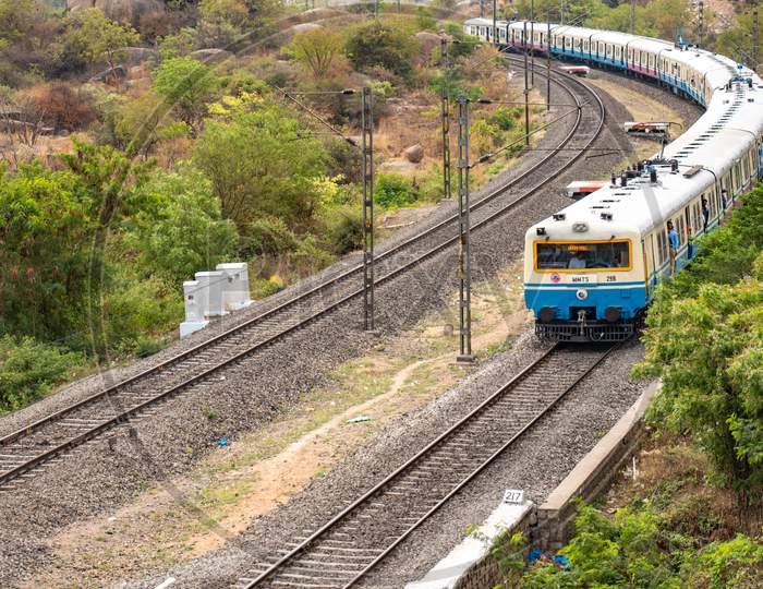 a Hyderabad MMTS Train