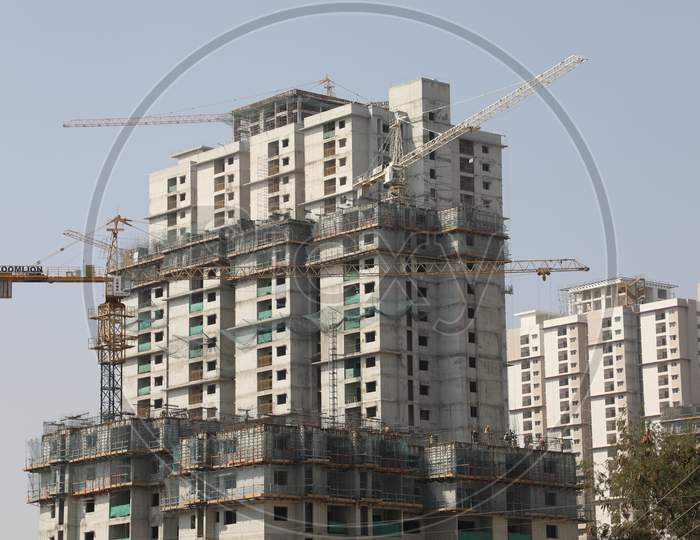 A View Of High Rise Under construction Building