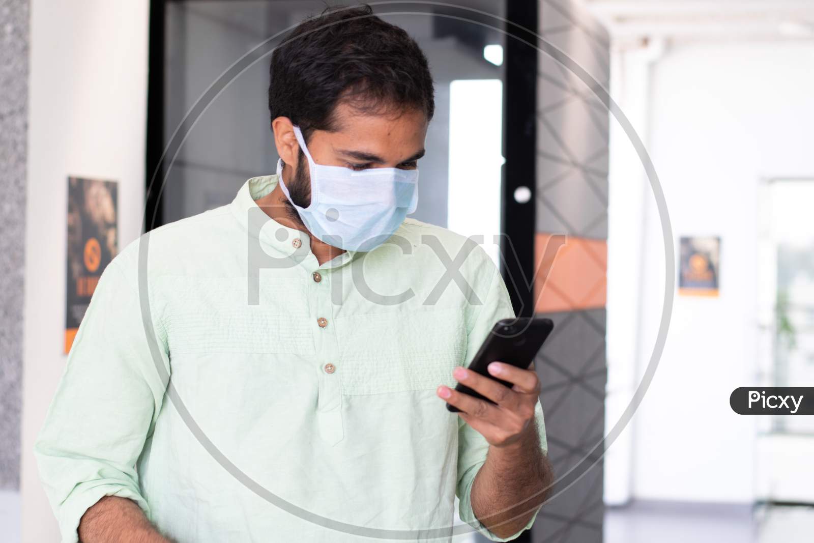 An Indian man wearing safety mask amidst of Corona virus COVID-19 outbreak in India