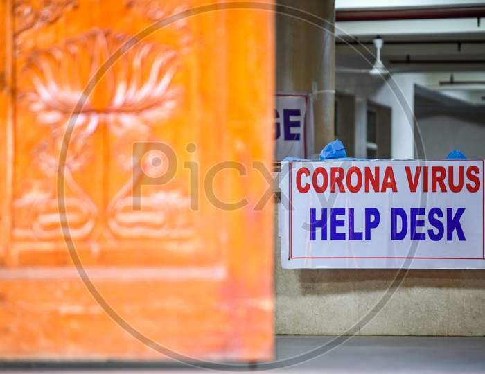 Help Desk at Corona Virus Isolation Ward and treatment centre in Gandhi Hospital,Hyderabad