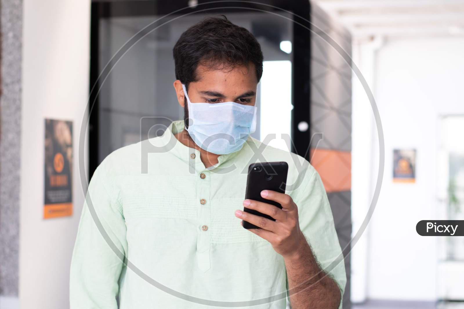 An Indian man wearing safety mask amidst of Corona virus outbreak in India