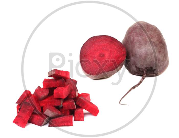 Sliced Beetroot Isolated On A White Background