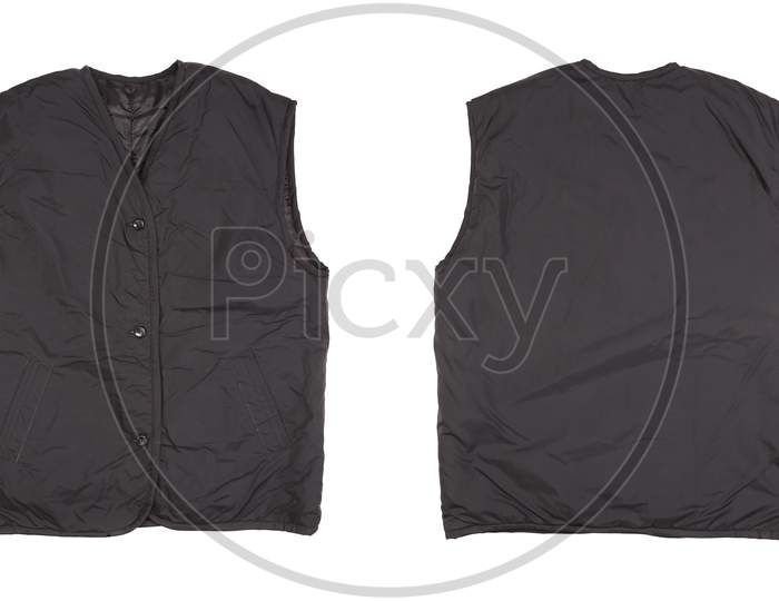 Working Winter Vest. Isolated On White Background.