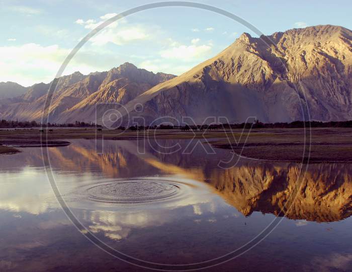 Lake With Reflection Of Mountain In Ladakh