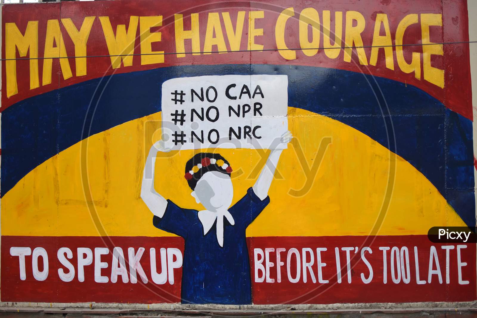 Wall Arts by Protesters During  Protest Against CAA, CAB, NPR  and NRC Amendment Bill  in Delhi