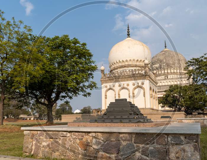 Grave platforms and tombs at Qutb Shahi Heritage Park Hyderabad