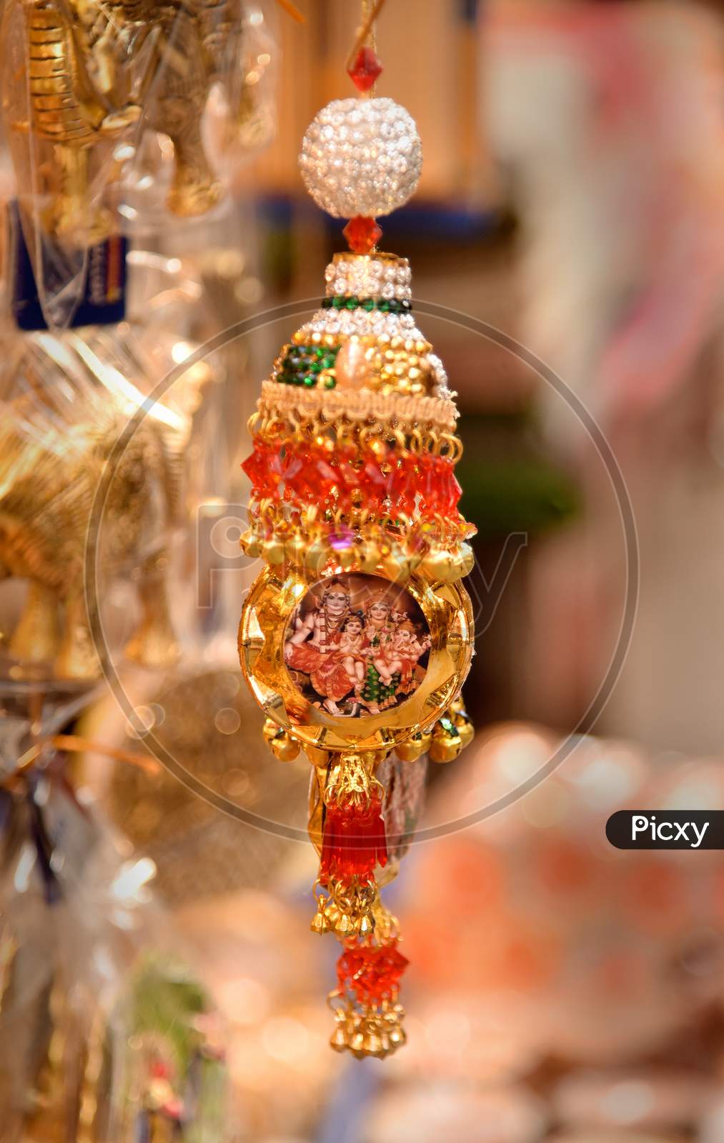 Ornament With Ear Rings Selling At a Vendor Stall