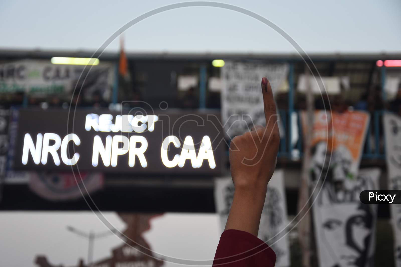 Indian Students Participating in an Protest Against CAA, CAB, NPRand NRC Amendment Bill In Delhi