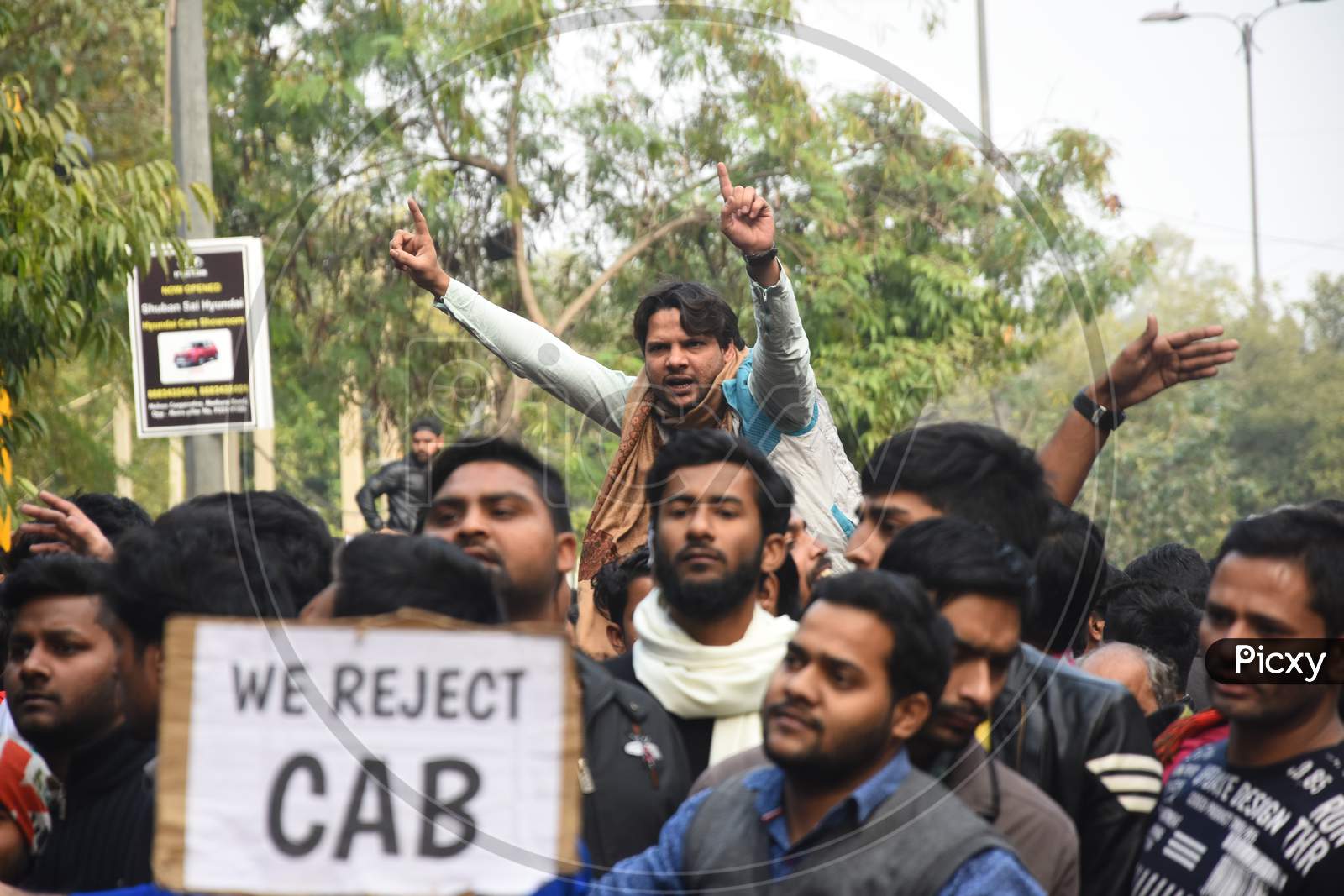 Indian Students Participating in an Protest Against CAA, CAB, NPR  and NRC Amendment Bill In Delhi 