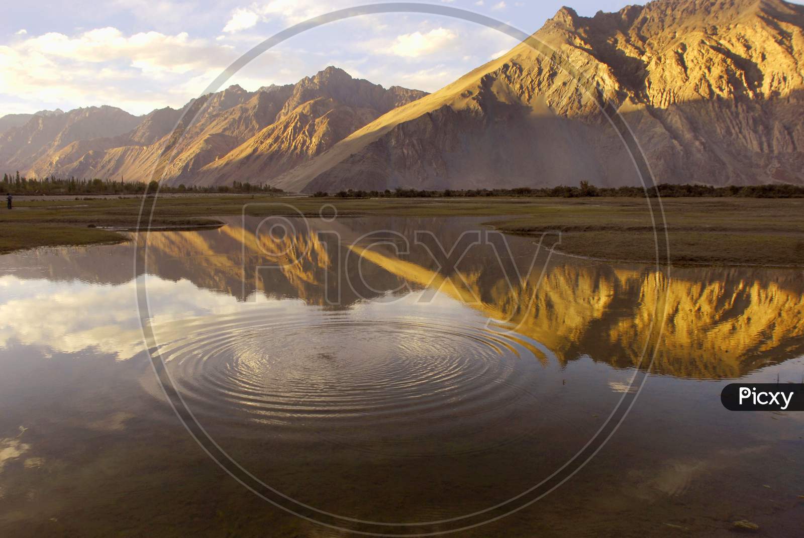 Lake With Reflection Of Mountain In Ladakh