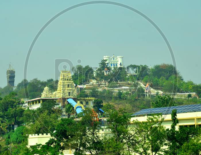 An Iconic View Of Balaji Temple , Church And Mosque In Visakhapatnam