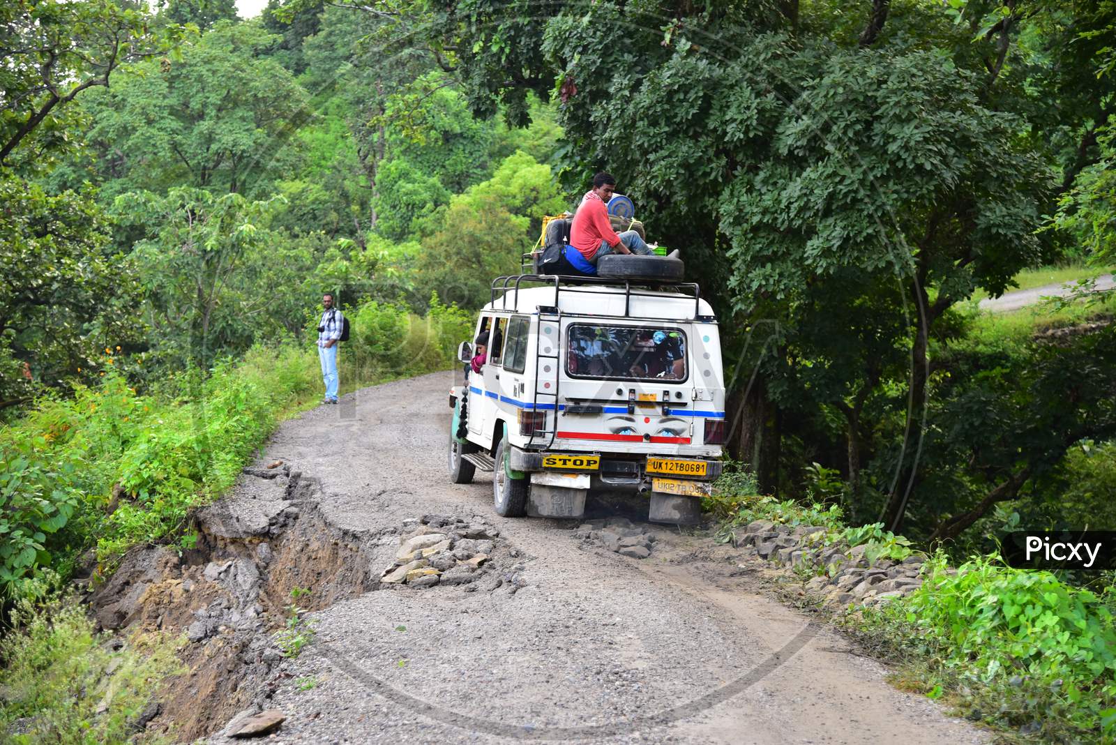 Road Slides On The Terrain Roads of Mussoorie , Uttarakhand