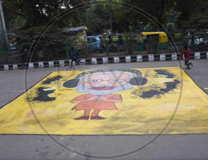 Wall Arts or Street Arts by Protesters During  Protest Against CAA, CAB, NPR  and NRC Amendment Bill  in Delhi