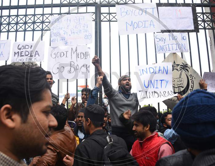 Indian Students Participating in an Protest Against CAA, CAN and NRC Amendment Bill In Parliament