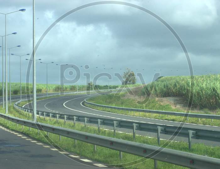 Expressways Or Freeways With Asphalt Road Lines