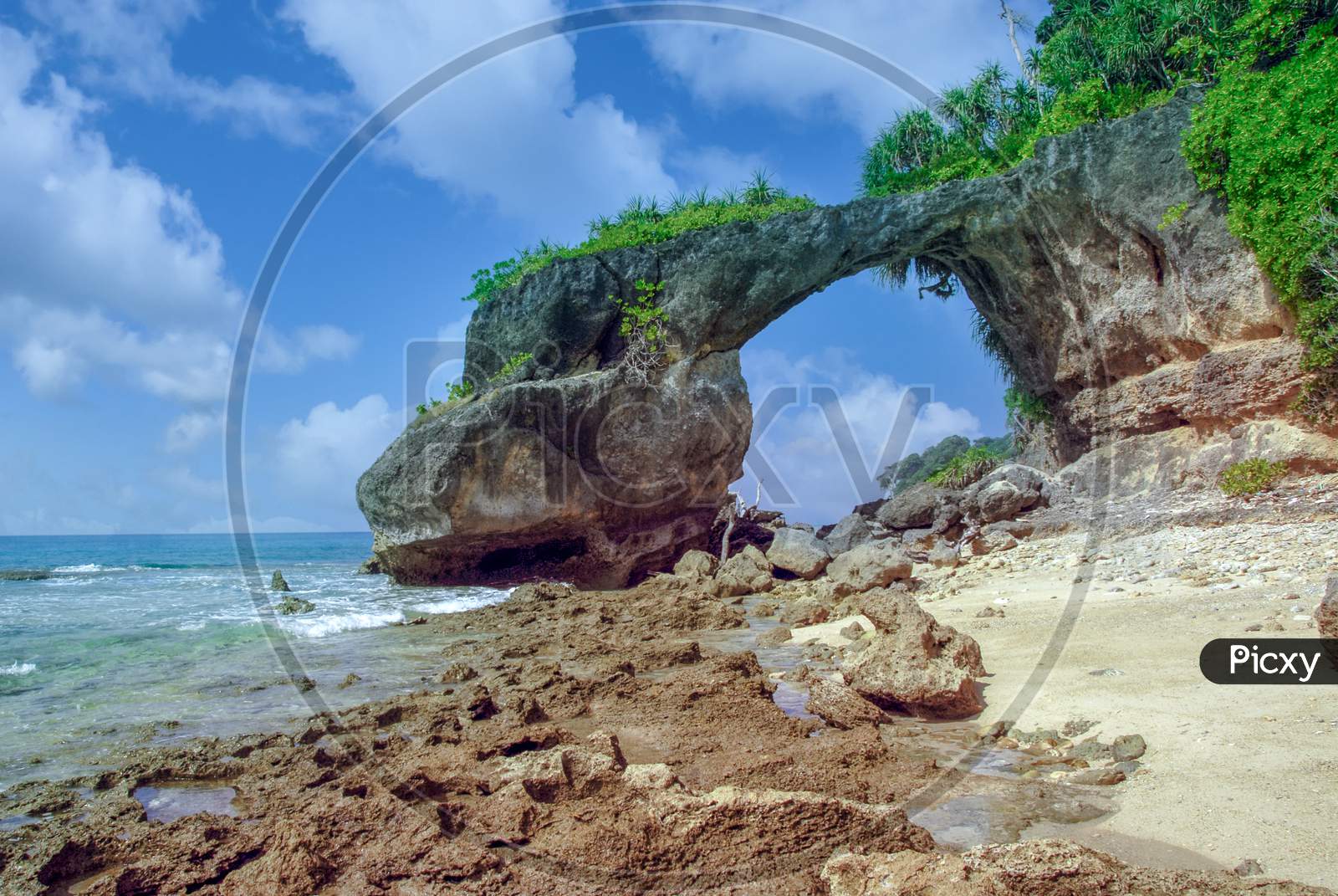 Natural Arch Or Natural Bridge In Neil Island In Andaman