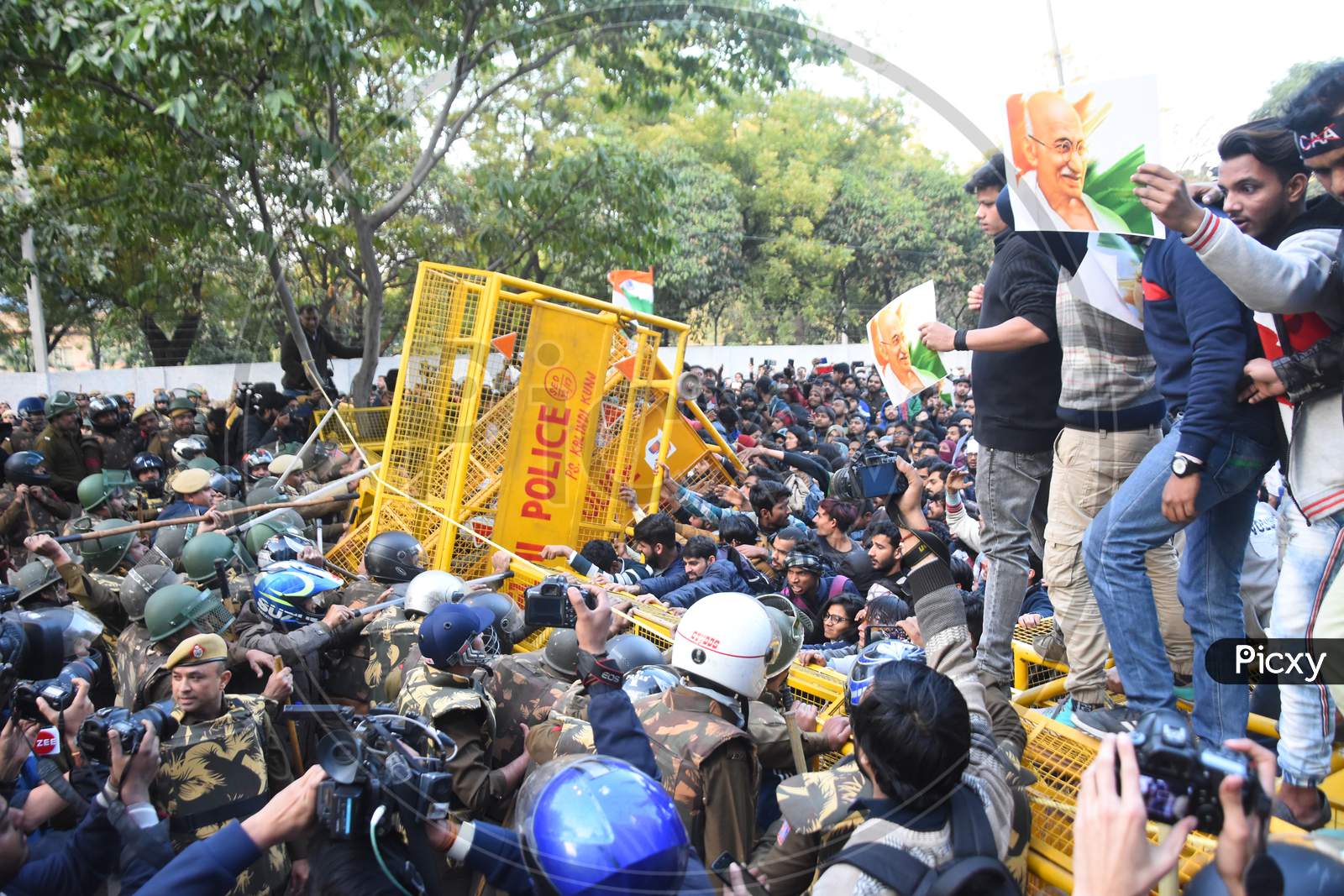 Indian Students Participating in an Protest Against CAA, CAB, NPR  and NRC Amendment Bill  in Delhi