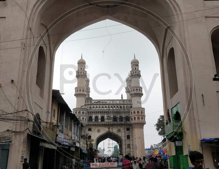 Charminar view from the entry gate