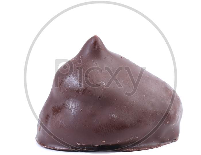 Chocolate Truffle Candy. Isolated On A White Background.