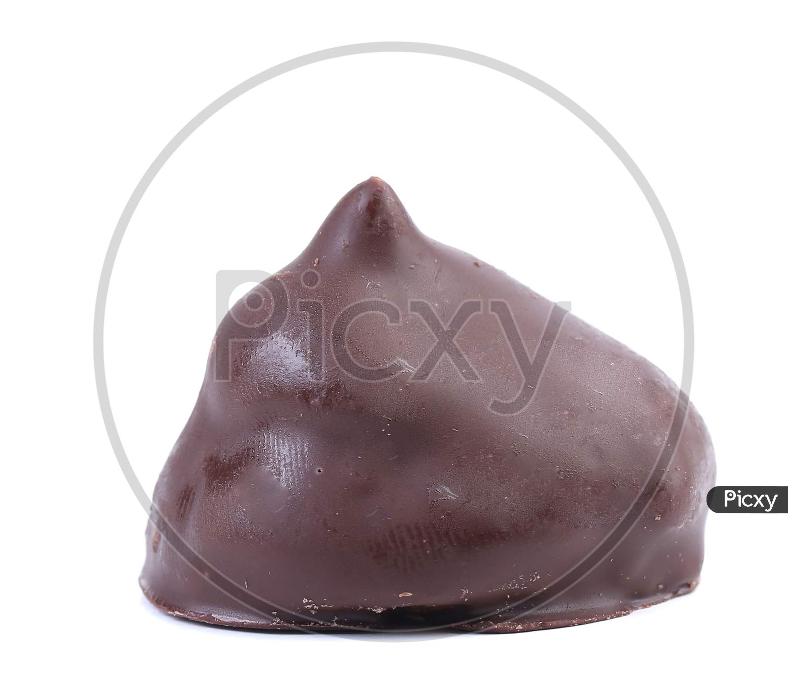 Chocolate Truffle Candy. Isolated On A White Background.