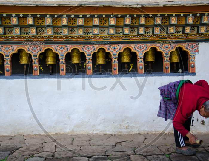 Monk in Chimi Lhakhang