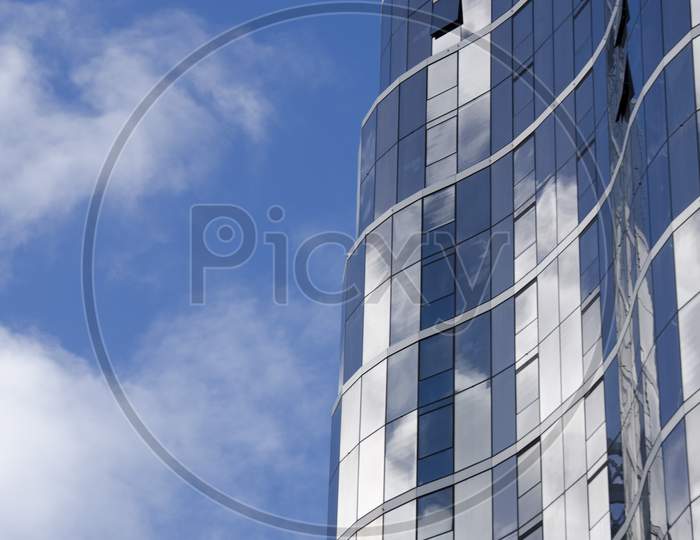 Glass building reflection