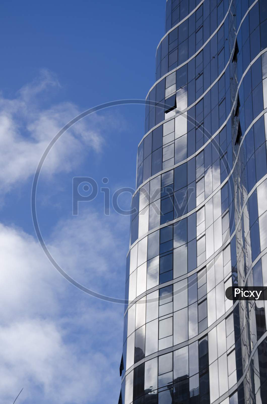 Glass building reflection