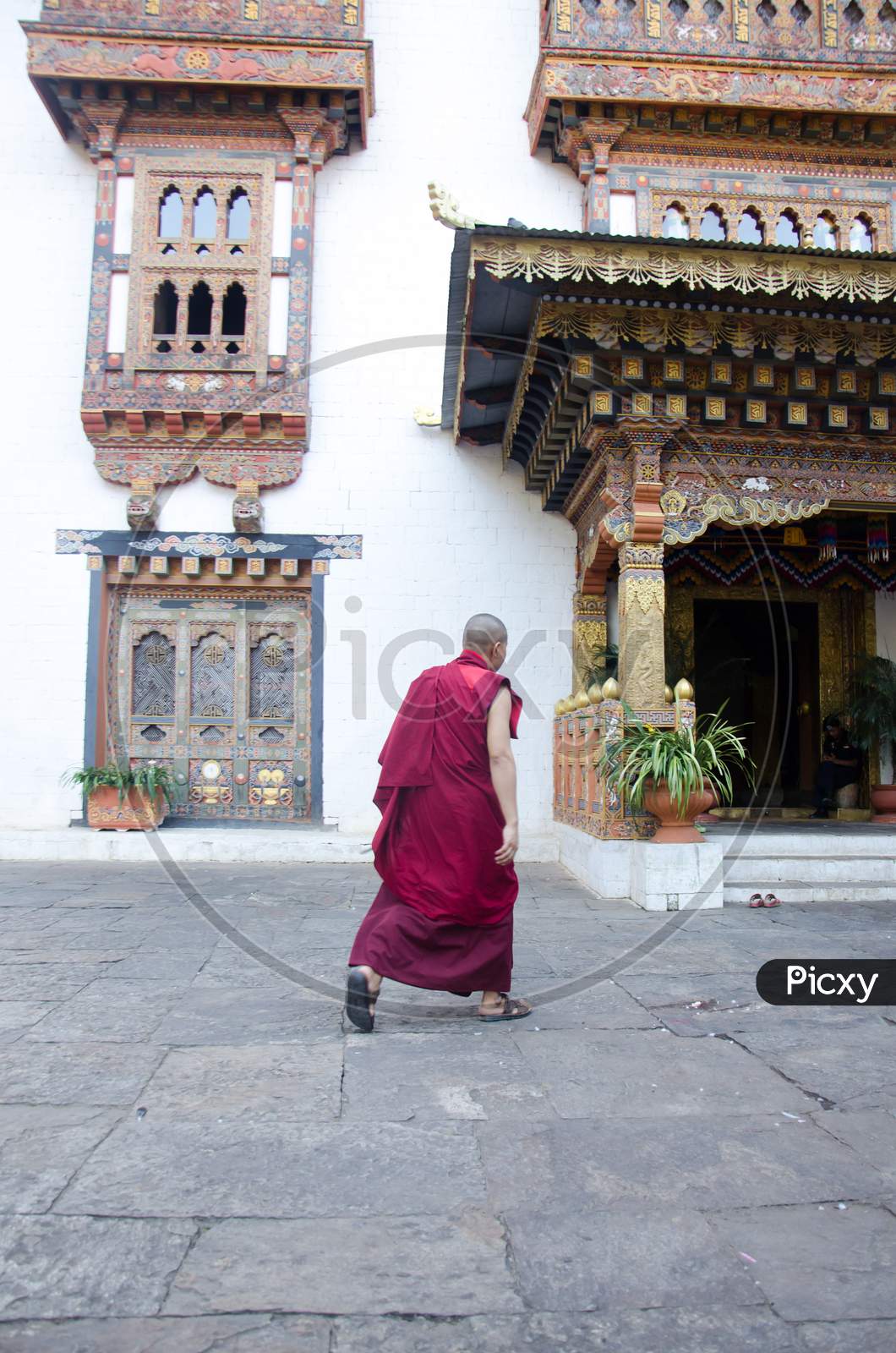 Monk in Punakha Dzong