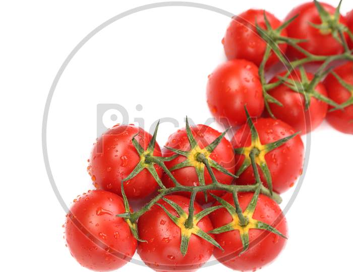Composition Of Tomatoes With Isolated On A White Background.