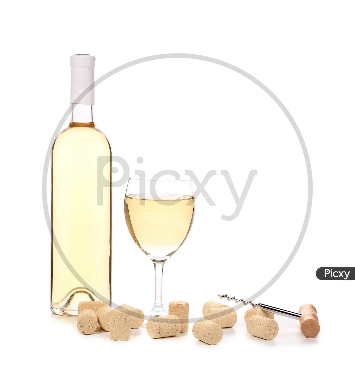 Gentle Wine Composition. Isolated On A White Background.