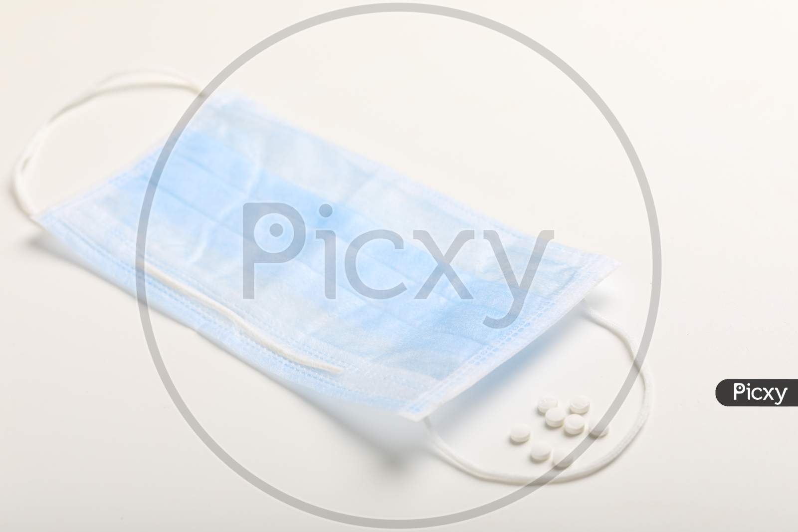 Medical Mask For Protection Against Flu And Corona Virus On White Background