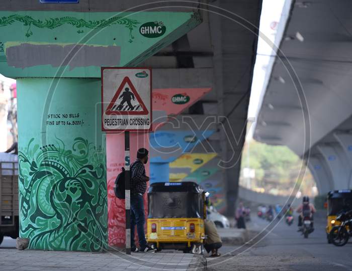 GHMC, HMDA murals under PV Narasimha Rao expressway at Attapur, Rajendra Nagar