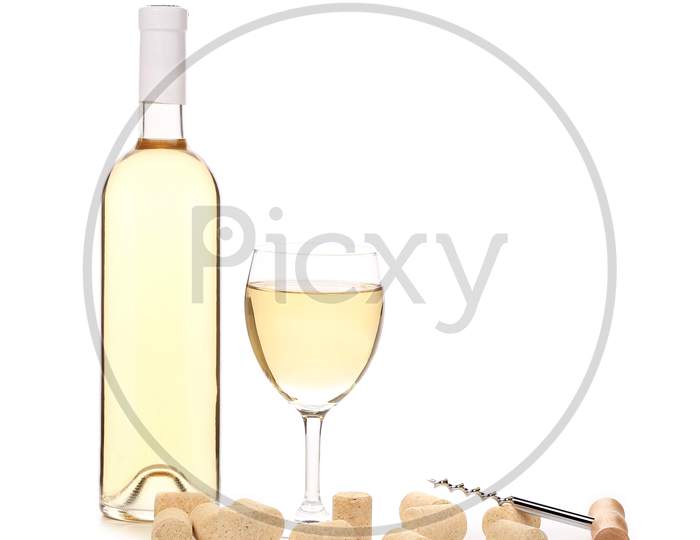 Gentle Wine Composition. Isolated On A White Background.