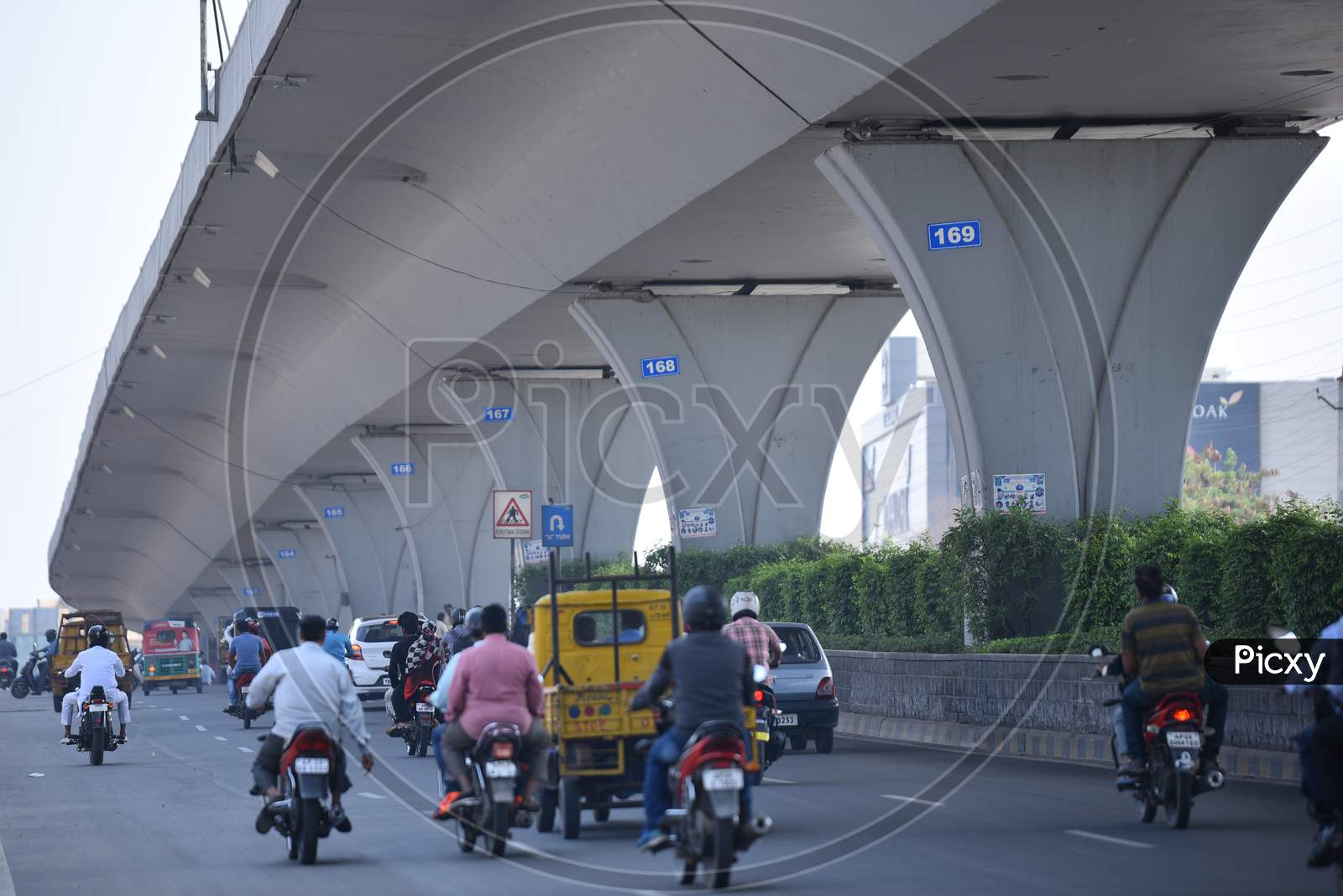Traffic movement under PV Narasimha Rao expressway at Attapur, Rajendra Nagar